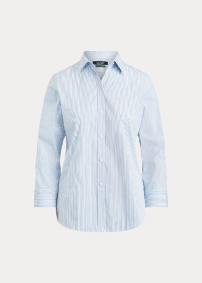 Camisa Ralph Lauren Mujer Azules Rayas - Easy Care Striped Cotton - NSRTW7901